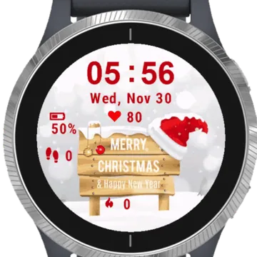 Realistic Design Christmas Garmin watch face preview