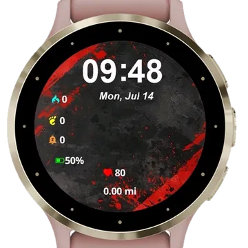 Red and Black Fury Garmin watch face preview