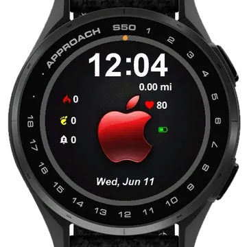 Red Apple Glow Garmin watch face preview