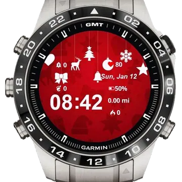Red Background Garmin watch face preview