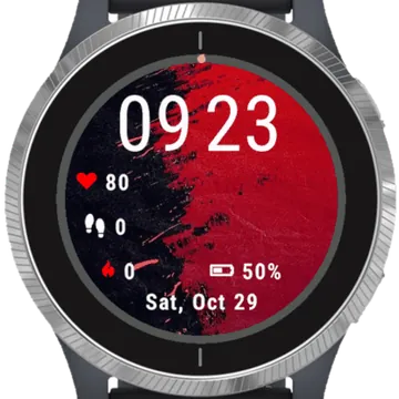 Red Background Garmin watch face preview