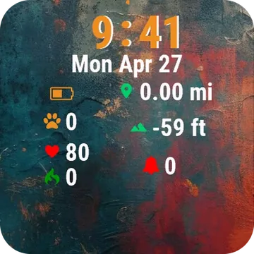 Red Blue Colors Garmin watch face preview