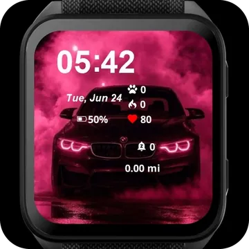 Red Bmw Garmin watch face preview