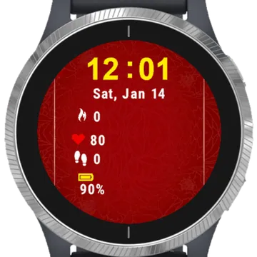 Red Border Garmin watch face preview