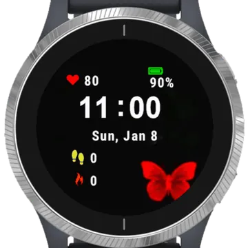 Red Butterfly Garmin watch face preview