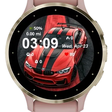 Red Car Garmin watch face preview