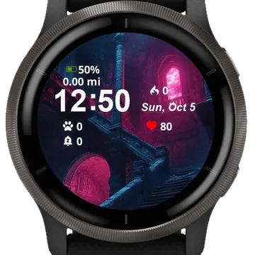 Red Castle Garmin watch face preview