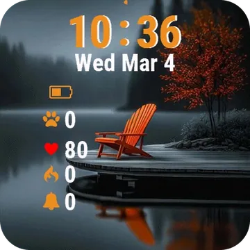 Red Chair Sitting Dock Garmin watch face preview