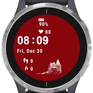 Red Christmas Gift Garmin watch face preview