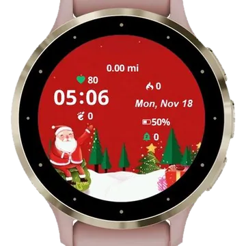 Red Christmas Garmin watch face preview
