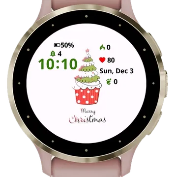 Red Cupcake Garmin watch face preview