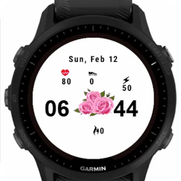 Red Flowers Garmin watch face preview