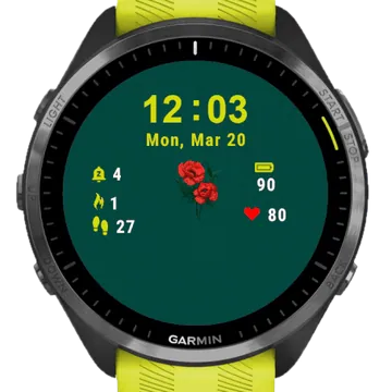 Red Flowers Garmin watch face preview