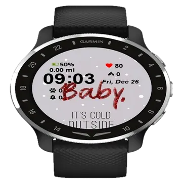 Red Glitter Letter Words Baby Garmin watch face preview