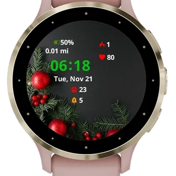 Red Globes Garmin watch face preview