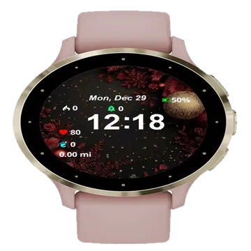 Red Gold Decorations Garmin watch face preview