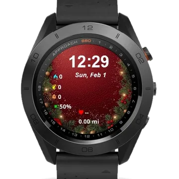 Red Gold Decorations Garmin watch face preview