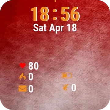 Red Grey Garmin watch face preview