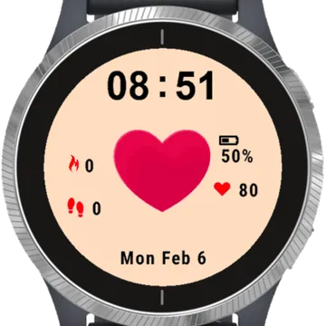 Red Heart Garmin watch face preview