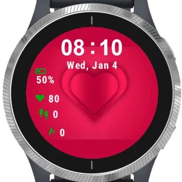 Red Heart Garmin watch face preview