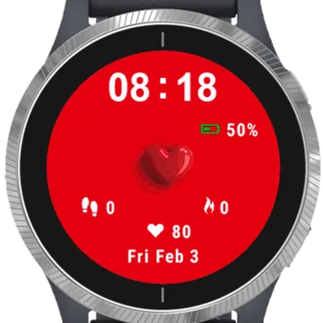 Red Heart Garmin watch face preview