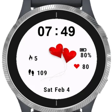 Red Hearts Ballons Garmin watch face preview