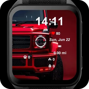 Red Jeep Garmin watch face preview