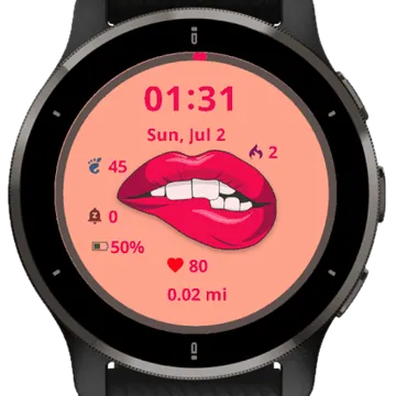 Red Lips Garmin watch face preview
