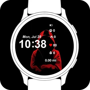 Red Man Garmin watch face preview