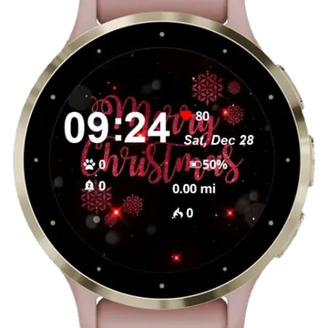 Red Merry Christmas Garmin watch face preview