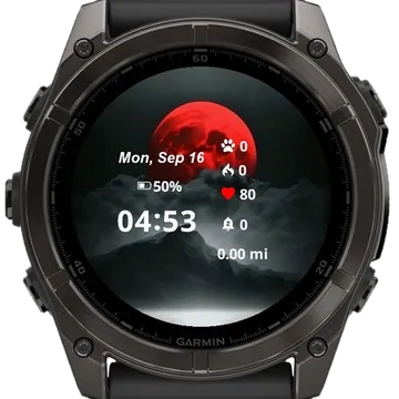 Red Moon Garmin watch face preview