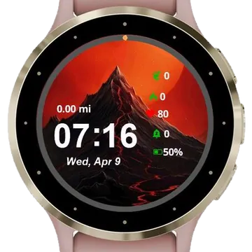 Red Moon Landscape Garmin watch face preview