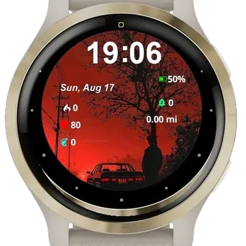 Red Moon Garmin watch face preview