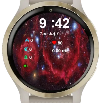 Red Nebula Garmin watch face preview