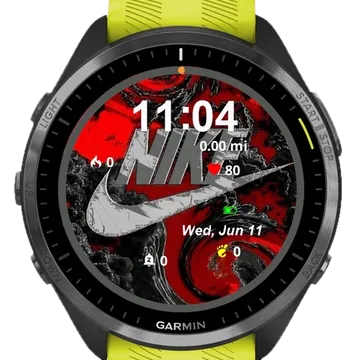 Red Nike Garmin watch face preview