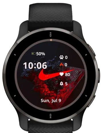 Red Nike Garmin watch face preview