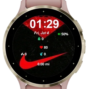 Red Nike Garmin watch face preview