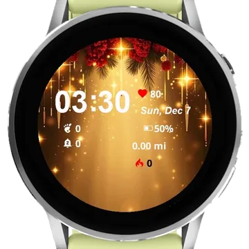 Red Poins Gold Garmin watch face preview