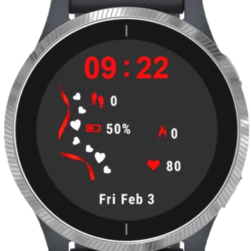 Red Ribbon Garmin watch face preview