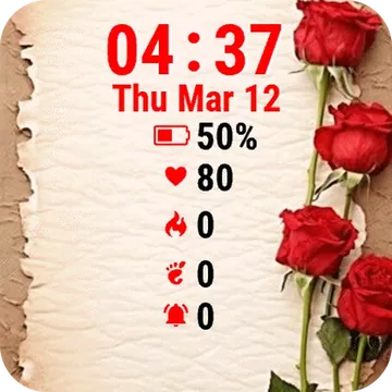 Red Rose Piece Garmin watch face preview