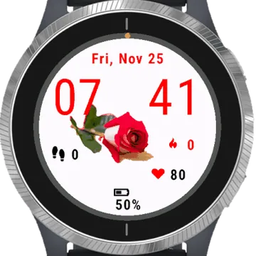 Red Rose Wood Garmin watch face preview