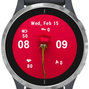 Red Roses Garmin watch face preview