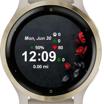 Red Roses Garmin watch face preview