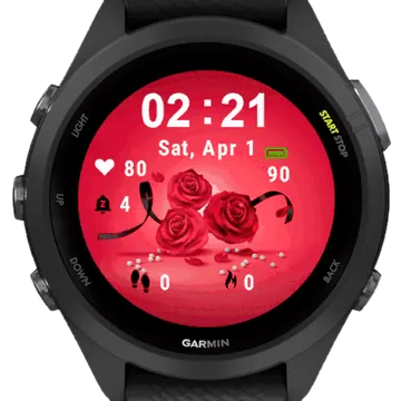 Red Roses Garmin watch face preview