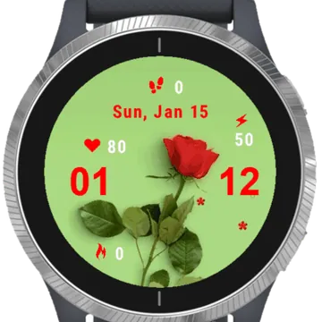 Red Roses Garmin watch face preview