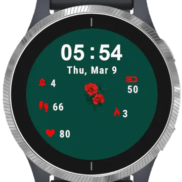 Red Roses Flower Garmin watch face preview
