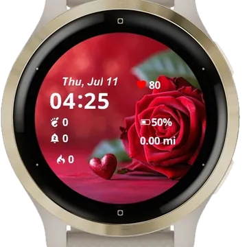 Red Roses Heart Garmin watch face preview