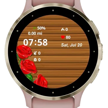 Red Roses Table Garmin watch face preview