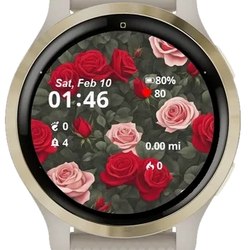 Red Roses Garmin watch face preview