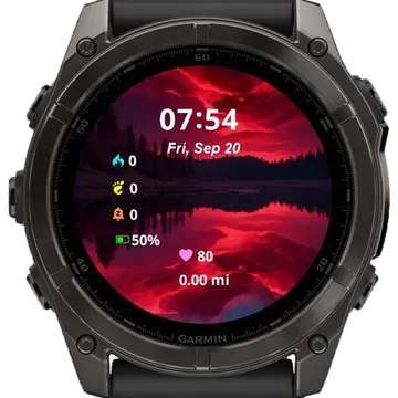 Red Sunset Garmin watch face preview